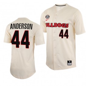 Georgia Bulldogs Ben Anderson Men's Jersey College Baseball #44 Natural Replica Shirt