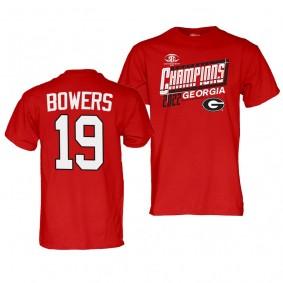 Brock Bowers 2022 SEC Champions Georgia Bulldogs #19 Locker Room Red T-Shirt Men