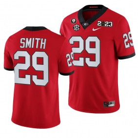 Christopher Smith 2023 National Championship Georgia Bulldogs #29 Red College Football Playoff Jersey Men's