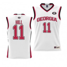 Justin Hill Georgia Bulldogs Youth #11 White College Basketball ProSphere Jersey