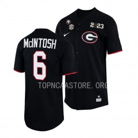 2022 National Champions Kenny McIntosh Georgia Bulldogs #6 Black Baseball Shirt Jersey Men